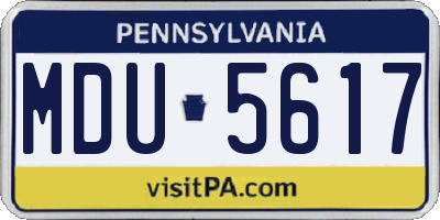PA license plate MDU5617