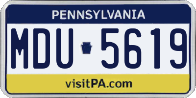 PA license plate MDU5619