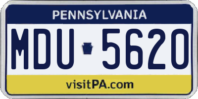 PA license plate MDU5620