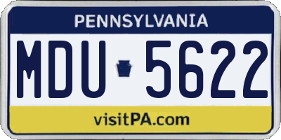 PA license plate MDU5622