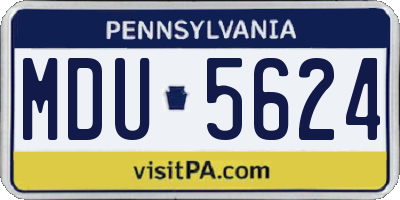 PA license plate MDU5624