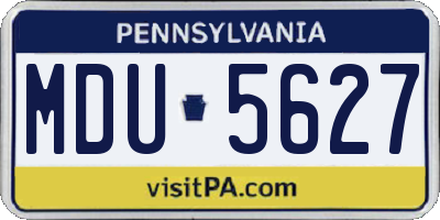 PA license plate MDU5627