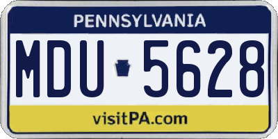 PA license plate MDU5628