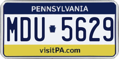 PA license plate MDU5629