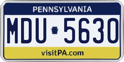 PA license plate MDU5630