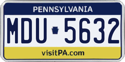 PA license plate MDU5632