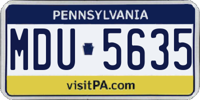 PA license plate MDU5635