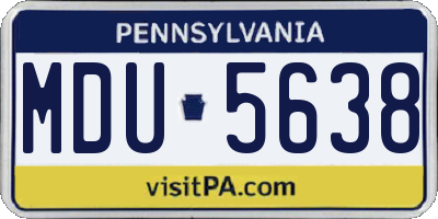PA license plate MDU5638