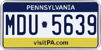 PA license plate MDU5639