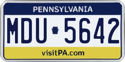 PA license plate MDU5642