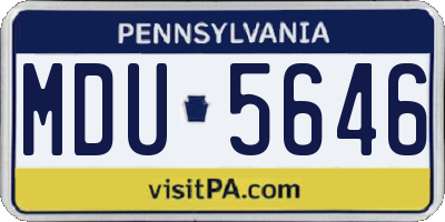 PA license plate MDU5646