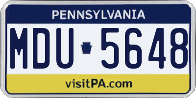 PA license plate MDU5648