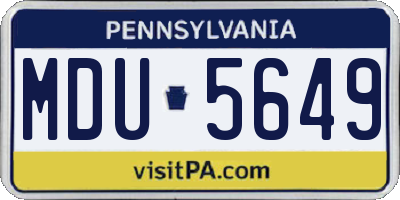 PA license plate MDU5649