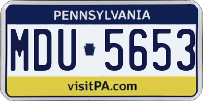 PA license plate MDU5653