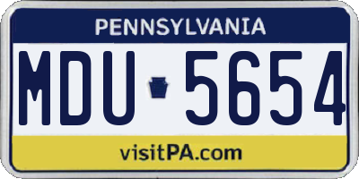 PA license plate MDU5654