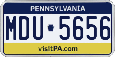 PA license plate MDU5656