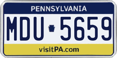 PA license plate MDU5659