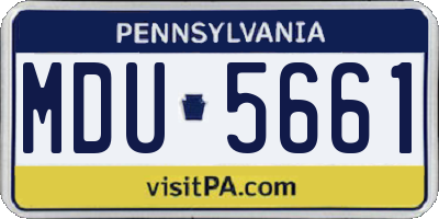 PA license plate MDU5661