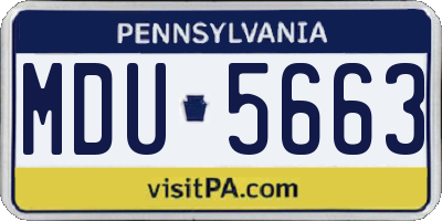 PA license plate MDU5663