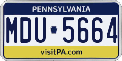 PA license plate MDU5664