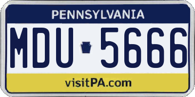 PA license plate MDU5666