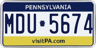 PA license plate MDU5674