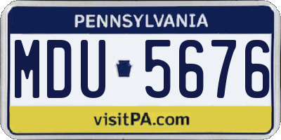 PA license plate MDU5676