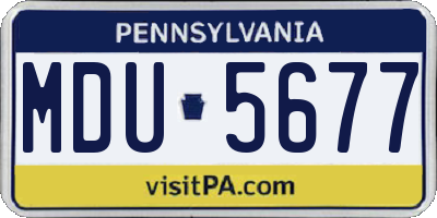 PA license plate MDU5677