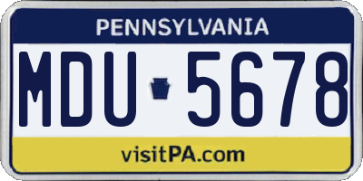 PA license plate MDU5678
