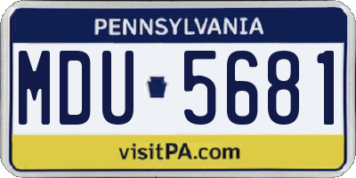 PA license plate MDU5681