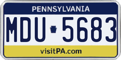 PA license plate MDU5683