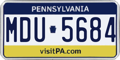 PA license plate MDU5684