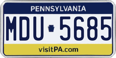 PA license plate MDU5685
