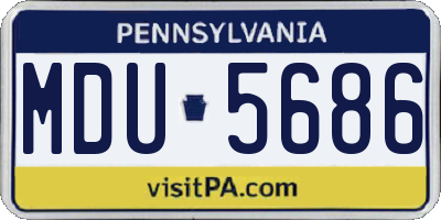 PA license plate MDU5686
