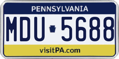 PA license plate MDU5688