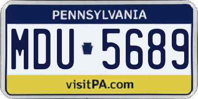 PA license plate MDU5689