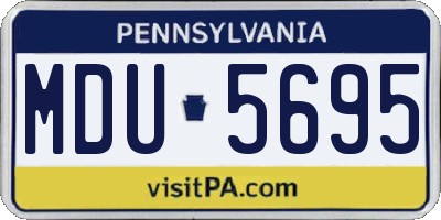 PA license plate MDU5695