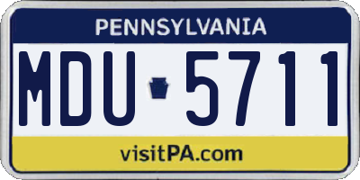 PA license plate MDU5711