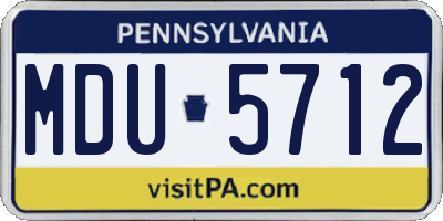 PA license plate MDU5712
