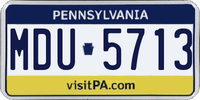 PA license plate MDU5713
