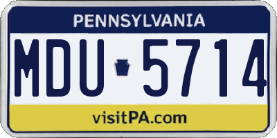 PA license plate MDU5714