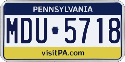 PA license plate MDU5718