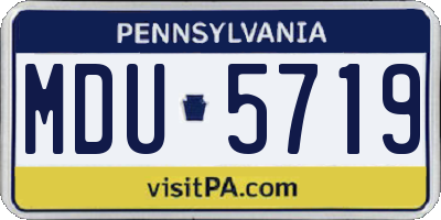 PA license plate MDU5719