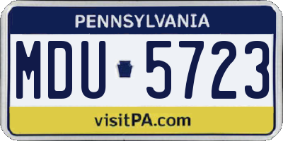PA license plate MDU5723