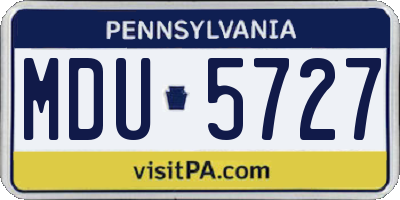 PA license plate MDU5727