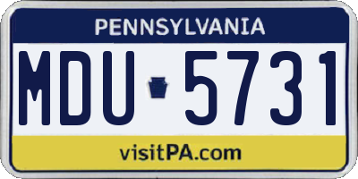 PA license plate MDU5731