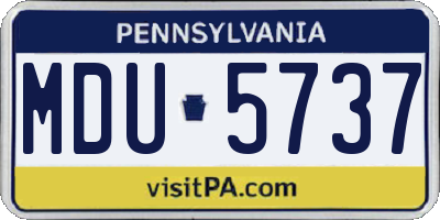 PA license plate MDU5737