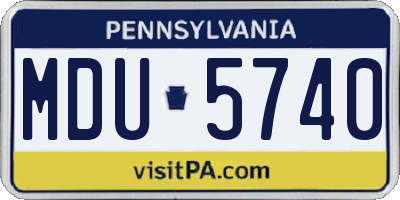 PA license plate MDU5740