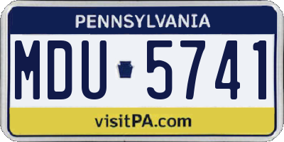 PA license plate MDU5741