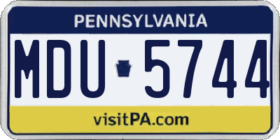PA license plate MDU5744